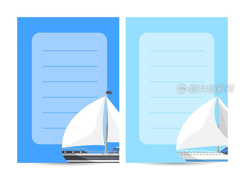 Nautical tourism card with sailboats